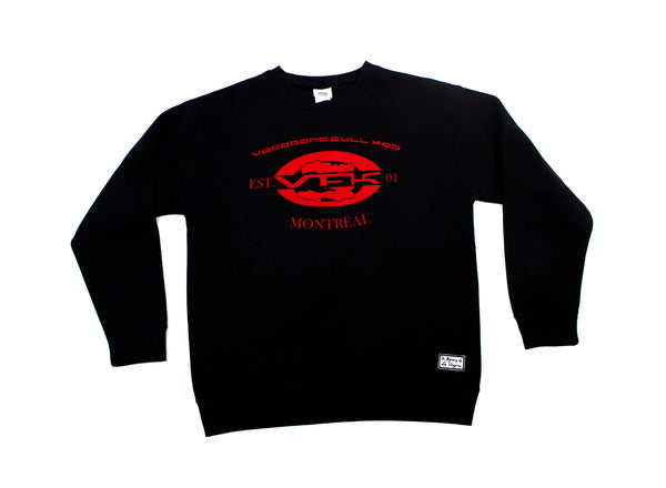 Vagabond Full Kob, Est.01 Montreal Sweatshirt (Black and Red) vagabondfullkob